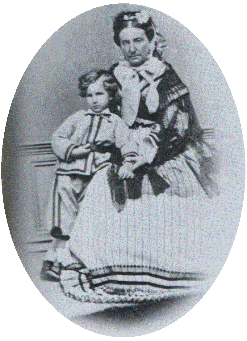 Ferdinand Ier de Bulgarie avec Clémentine d'Orléans sa mère en 1866
